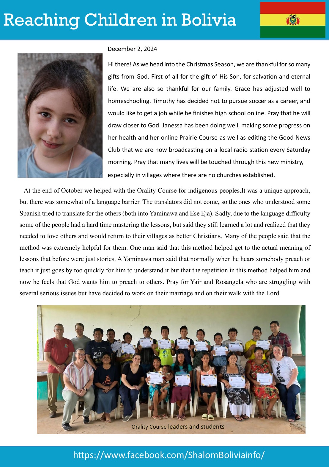 Prayer Letter - December 2024